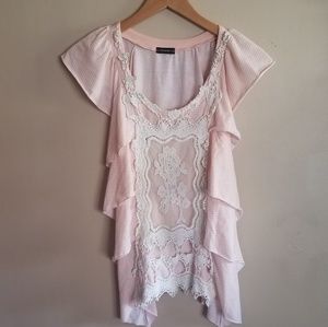 Vintage lace and ruffle shirt